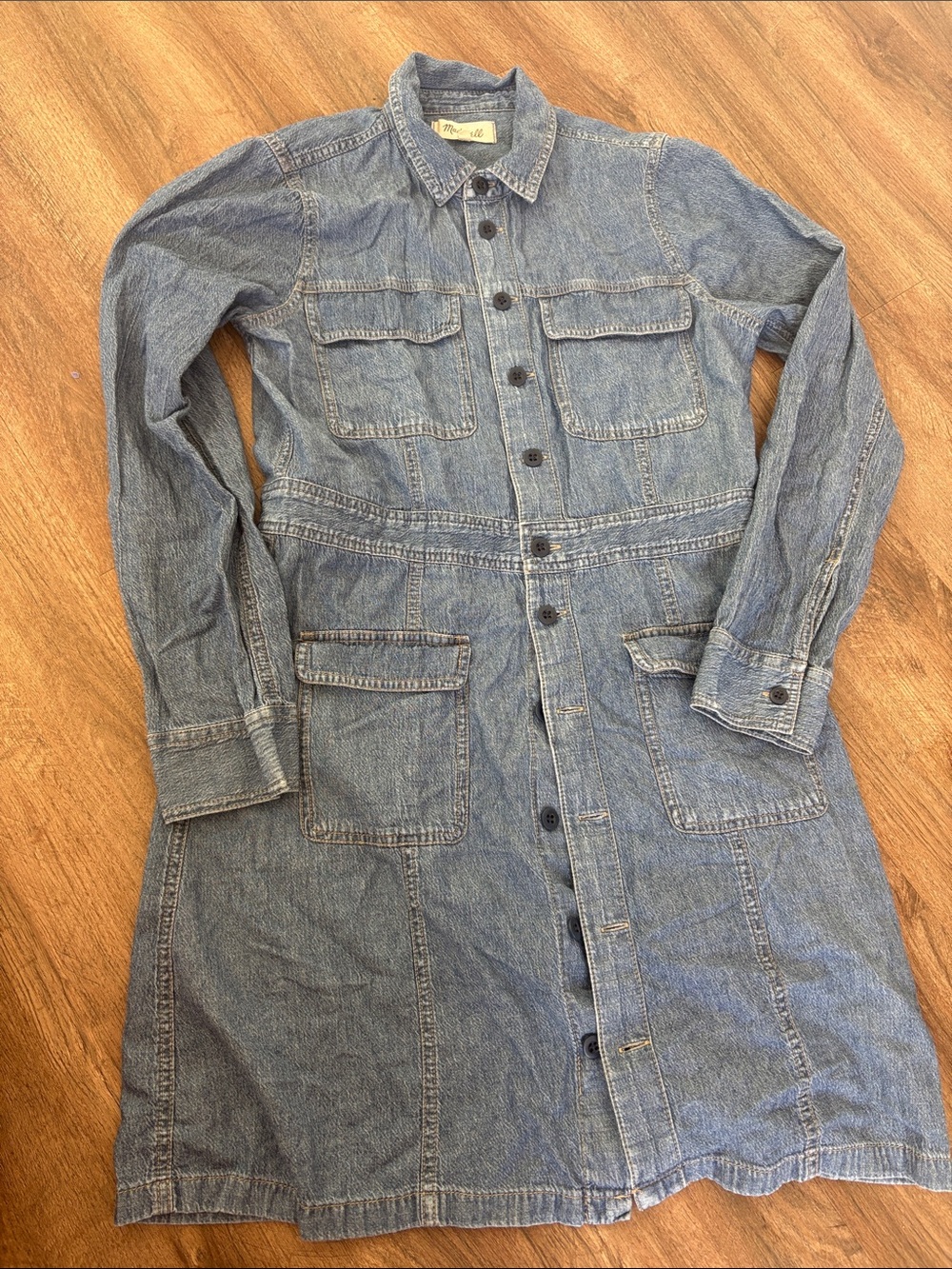 Madewell Denim Button-Front Mini Dress - Blue